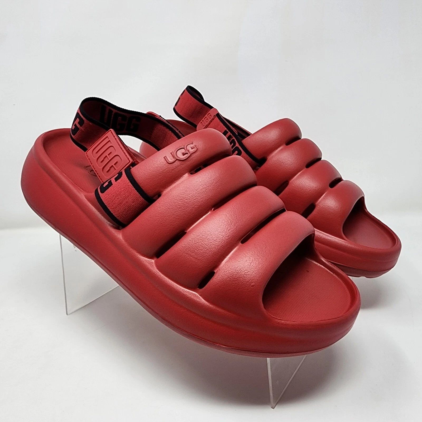 UGG Slides Uomo 9 Schiuma Rossa Sì Cinturino Regolabile Sport Slingback Sandali Spiaggia