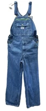 LIBERTY US 40x29 Blue Soft 100% Cotton Denim Classic Bib Overalls Jeans Pockets