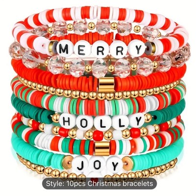 Christmas bracelet stack-new
