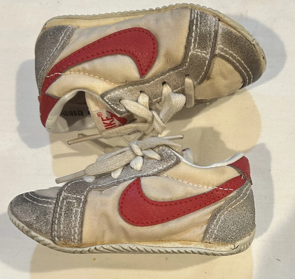 Винтажный 80-х Nike Cortez ребенка ясельного возраста размер 2 1/2 белый и красный кроссовки 820818PY1 - Изображение 3 из 4