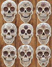 Carved Skull Die Cut Vinyl Stickers Set Scrapbooking Laptop Waterbottle
