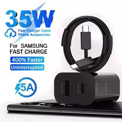 35WSuper Fast Charger Duo Wall Charger USB-C Type C&Cable For Samsung for huawei