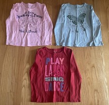 Lands' End Lot Of 3 Girls Long Sleeve Shirts Size M 5-6 