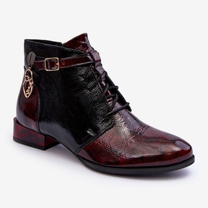 Botines rojos piel mujer hot sale