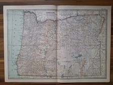 Antique Map Of Oregon  USA 19th Century 16 X 11.5 Inch