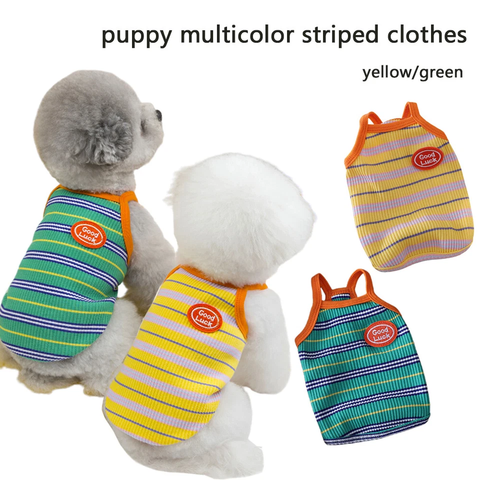 Dog Vest Shirt Sleeveless Small Puppy Apparel Pet Cat Summer Suspender T-Shirt↔ - Image 2 of 4