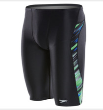 SPEEDO Reigning Light Powerflex Eco Black Blue Green Swim Jammer Boys Male Sz 22
