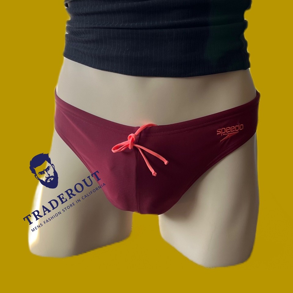 speedo-mens-burgundy-red-solar-swim-brief-swimwear-size-30-32-ebay