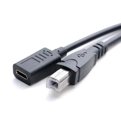 1 Ft USB Type B Male to Type C ( USB 3.1 ) Female Printer Scanner Adapter Cable 