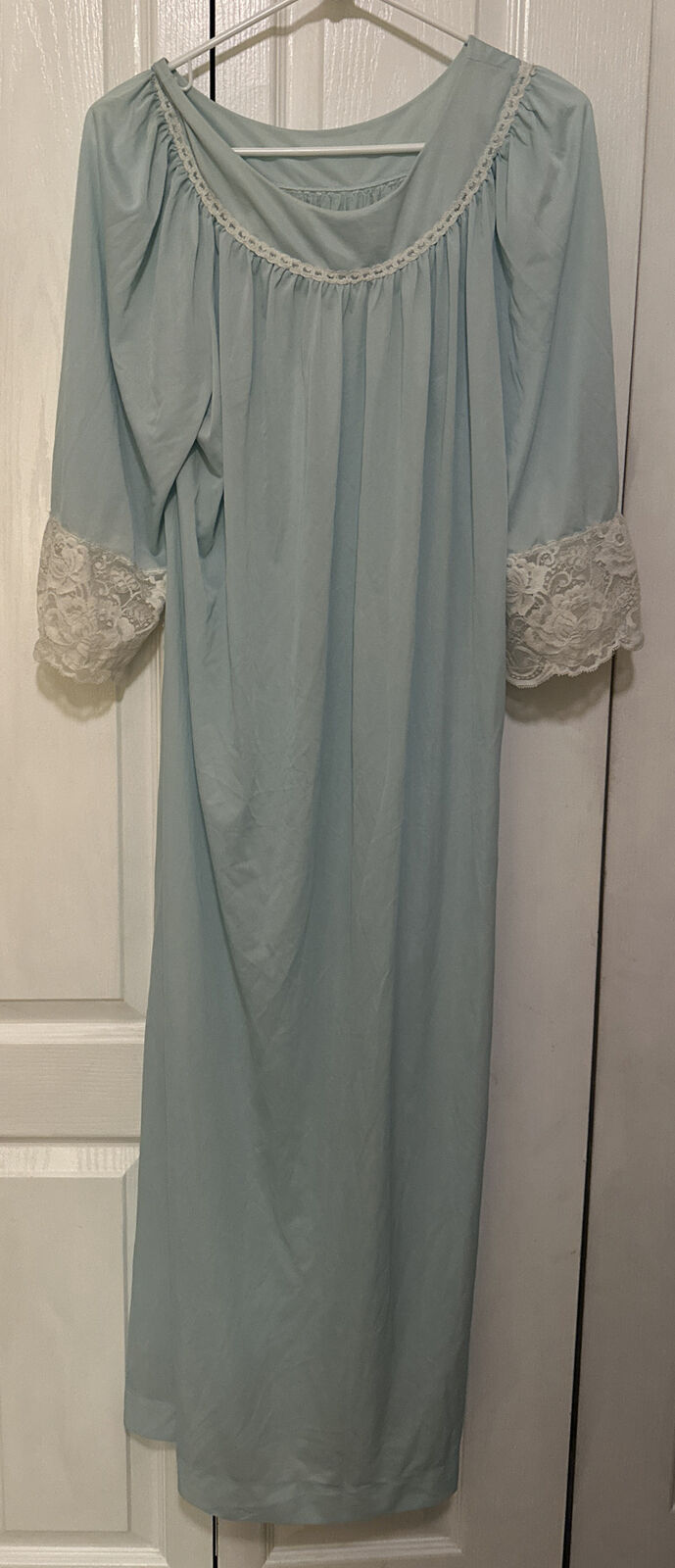 Vintage Colony Club SKY. BLUE LACE Trim Nightgown… - image 1