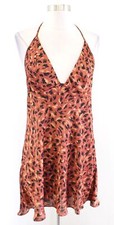 Intimately Free People Hang on Copper Animal Print Mini Halter Slip Dress Size M