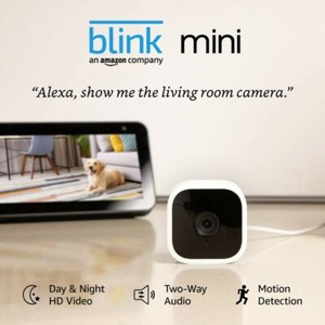 1080 HD indoor white security camera with motion detection