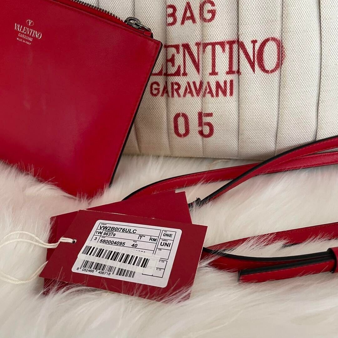 Auth Valentino Garavani Atelier 05 Canvas Tote Bag & Pouch Auth Valentino Garavani Atelier 05 Canvas Tote Bag & Pouch