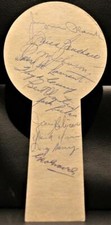 1950's Montreal Canadiens Team Signed Lions Club Event Piece Jacques Plante 