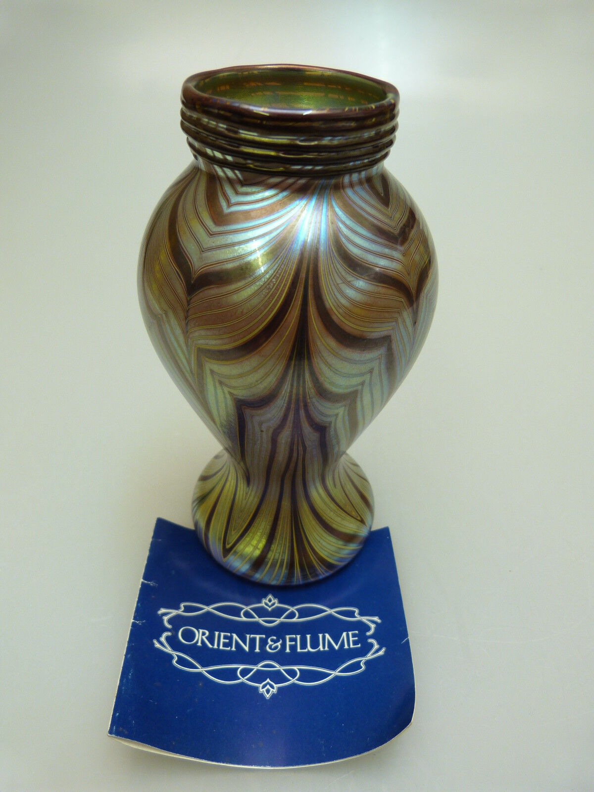 Details zu  ORIENT & FLUME VASE GLAS 1976 USA MODERN GLASS COLLECTIBLE Versandhandel zum niedrigsten Preis