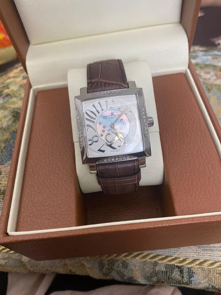 SAINT HONORE Orsay 862020 1 F06 cuarzo diamante concha blanca placa de plata para mujer Foto 4 de 4