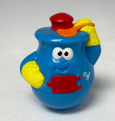 2004 Playskool Weebles Wobble Figure Blue Chef Stove Oven Mitts 3'' Weeble Toy