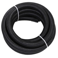 Manguera de línea de combustible AN6 6AN 3/8" trenzada de nailon acero inoxidable petróleo gas CPE 10 PIES negra