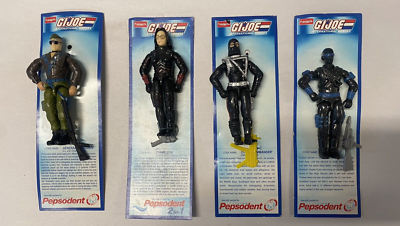Vintage GIJoe Pepsodent Figures Chameleon Cobra Comander Snake