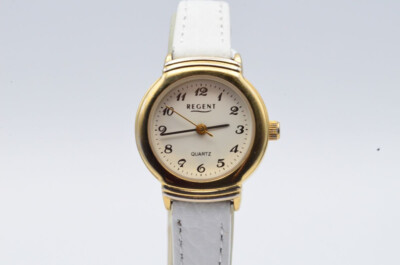 REGENT DAMEN UHR 24MM QUARZ VINTAGE RAR MIT LEDER BAND ARMBANDUHR VINTAGE  RAR