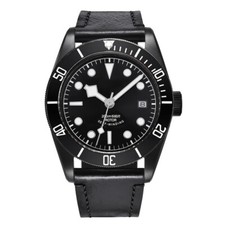 41mm Corgeut black PVD case luminous sapphire glass NH35 automatic mens watch