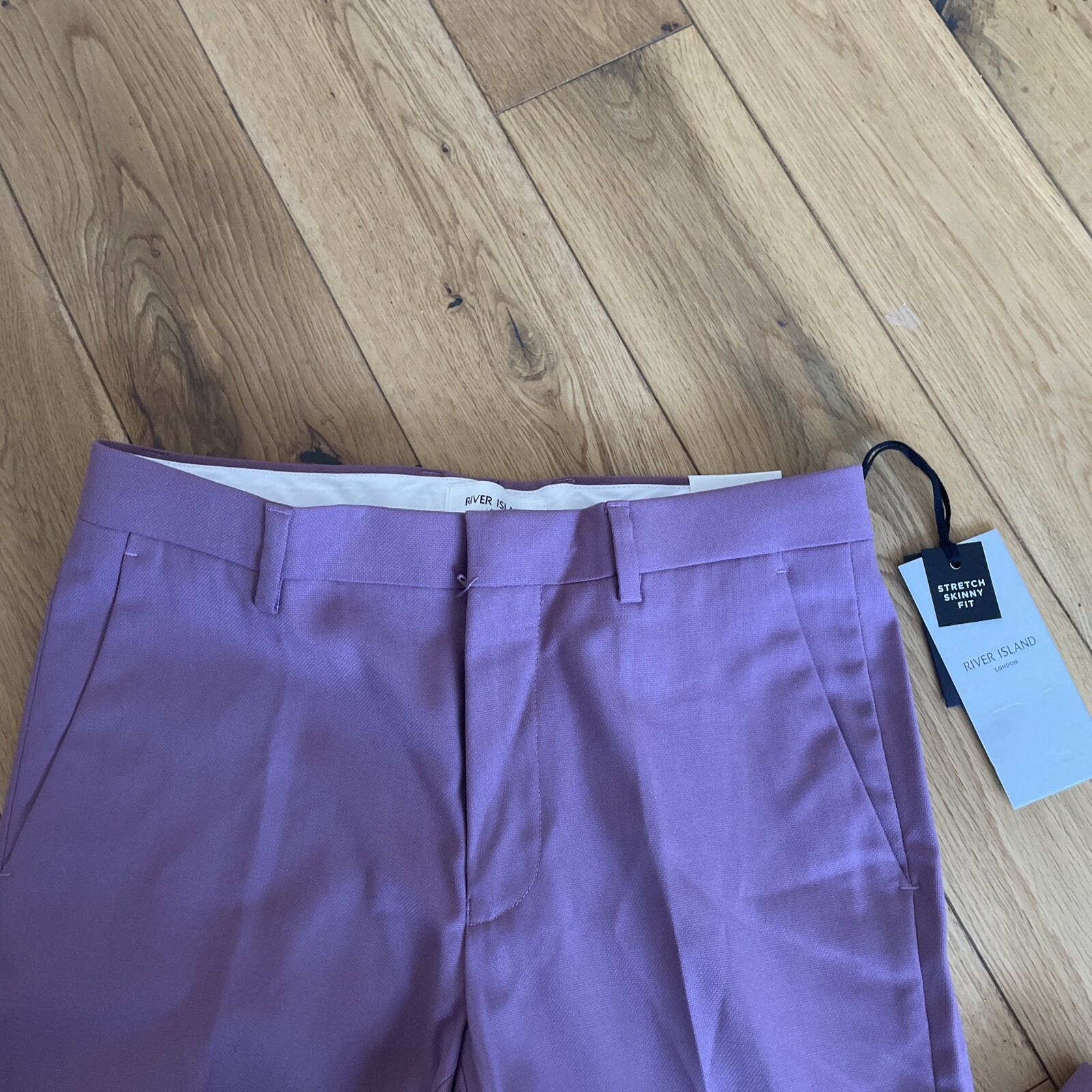 River Island Mens stretch skinny formal trousers, Dark Pink, size w28/ 30S leg. eBay