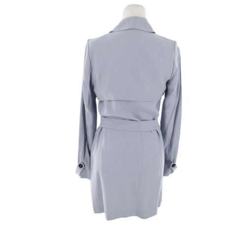 Express Trench Coat Womens XS Blue Classic Timeless Old Money Light Academia NWT - Picture 3 of 16
