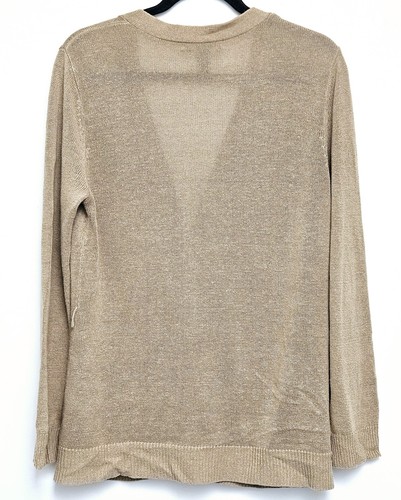 Ralph Lauren Medium Tan Cardigan Linen Cotton Pockets Safari Knit Sweater - Picture 12 of 12