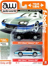2022 AW Auto World Target Exclusive 2 Pack Chevy Camaro 2012 ZL1 1982 Z28