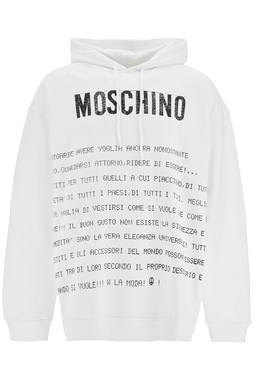 Мужская толстовка с капюшоном и надписью MOSCHINO арт L A17070228 1001 М БЕЛЫЙ 116290₽