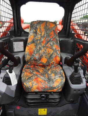 #ad 2014 and Up KUBOTA SKID LOADER Excavator Seat Covers in MC2 Orange Camo Endura $35.95