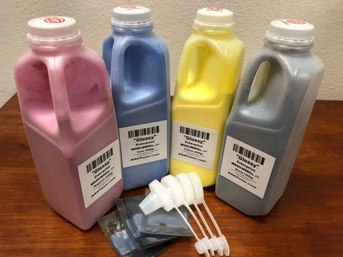 4 x GLOSSY Toner Refill kit for HP Enterprise M880, M880z z+ NFC (827A) + 4 Chip