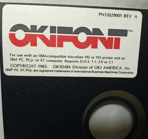 Vintage 1985 OKIFONT 5.25 Floppy Disk PN 33029001 Okidata Computer Software - Picture 5 of 6