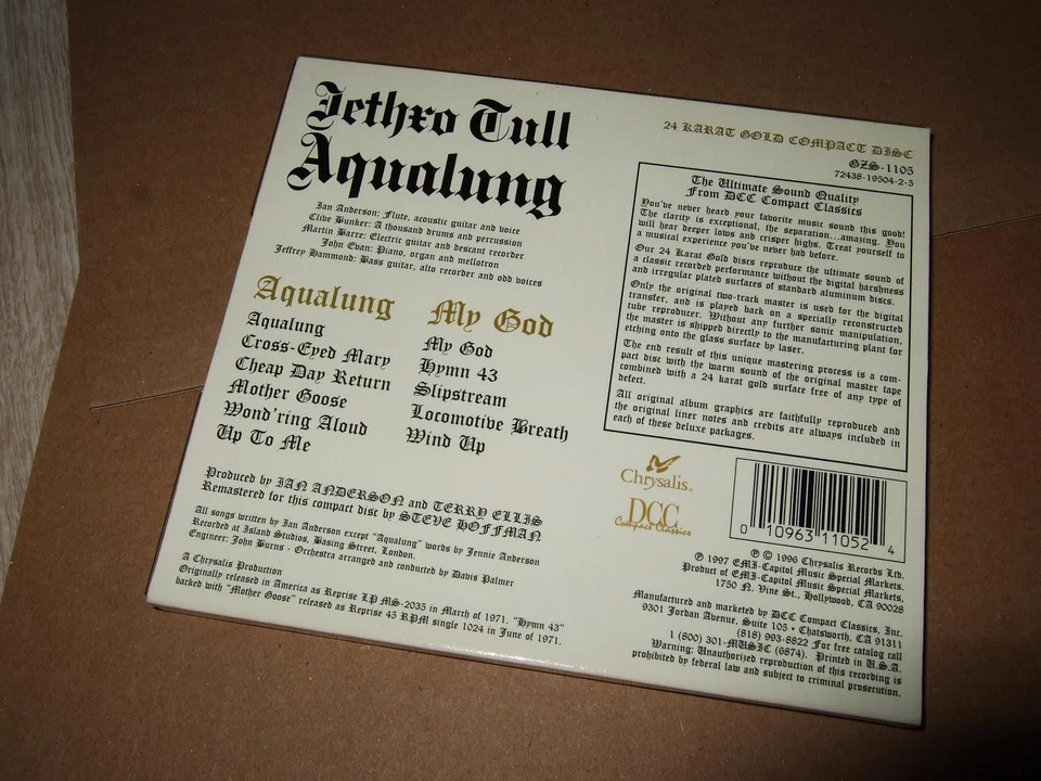 JETHRO TULL : AQUALUNG 24KT GOLD CD BOX 1997 DCC GZS 1105 USA - Bild 2 von 3