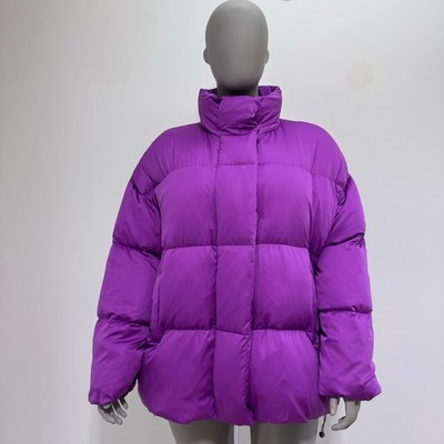 NWT Marina Rinaldi Purple Magenta Down Puffer Coat Jacket US 20 Luxury Old Money