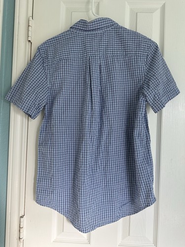 Ralph Lauren Shirt Boys XL Blue Gingham Seersucker Short Sleeve Pony Logo - Picture 3 of 5