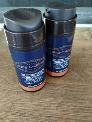 Men's King C Gillette Face & Stubble Moisturizer Cream Lot Of 2 - 3.4 Oz Ea. New