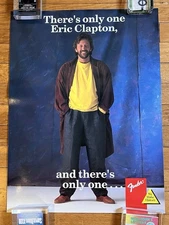 VINTAGE Eric Clapton Fender Guitar Promo Poster 16-1/2 x 22" 90s