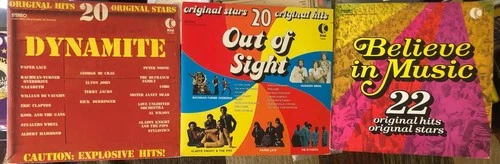 K-TEL 3 x 12" LP LOT Vinyl V/A DYNAMITE Out Of Sight BELIEVE IN MUSIC Elton John