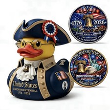 "Resina conmemorativa patriótica de 3"" 250ª Independencia Americana resina pato histórico"