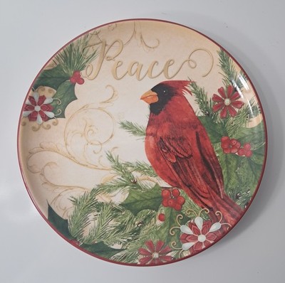 Winters Medley Plate 9'' Salad Dessert Nicole Tamarin Red Cardinal Peace 