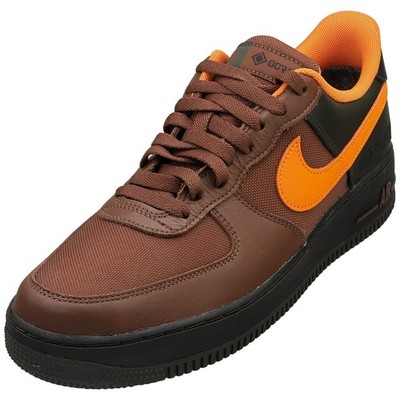 Nike Air Force 1 Gore-tex Mens Fashion Sneakers in Brown Orange