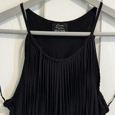 ZARA Trafaluc long fringe tank top Size S Country Rock&roll Sexy