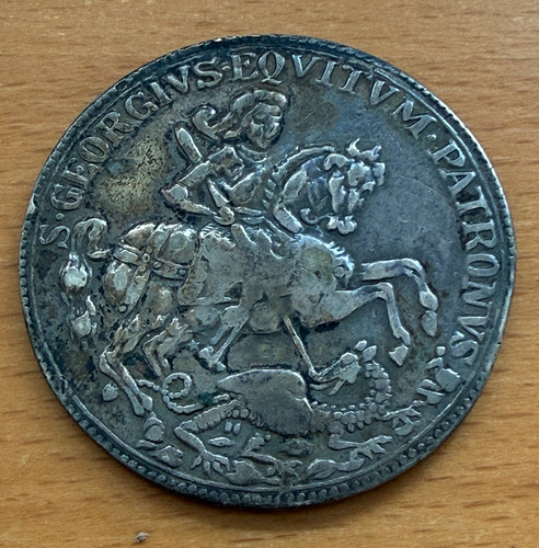 Hungary 18th Century Silver 28 Gram Medallic Thaler St. George, Kremnitz Mint