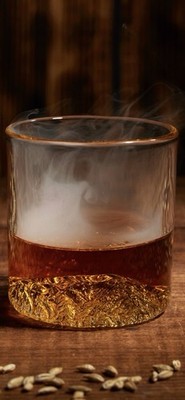 North Drinkware The Smokey Mountains Tumbler Hand Blown Whiskey Glass 8 Oz Pint