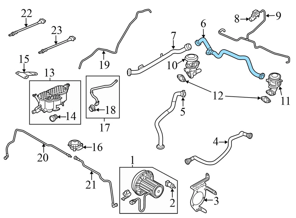 2016-2018 AUDI A6 QUATTRO 3.0L - Secondary AIR PUMP / EGR Valve HOSE / LINE - Image 3 of 4
