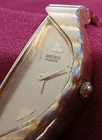 Seiko Half Moon Gold Dial Gold Tone Women's Watch 1F20-5D59🏵️Works New Battery