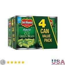 Fresh Cut Green Beans 14.5oz Can Pack of 4 Non-GMO BPA Free Canned Vegetables US