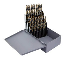 26 Piece HSS Black Gold KFD Split Point Jobber Length Drill Bit Set, A - Z
