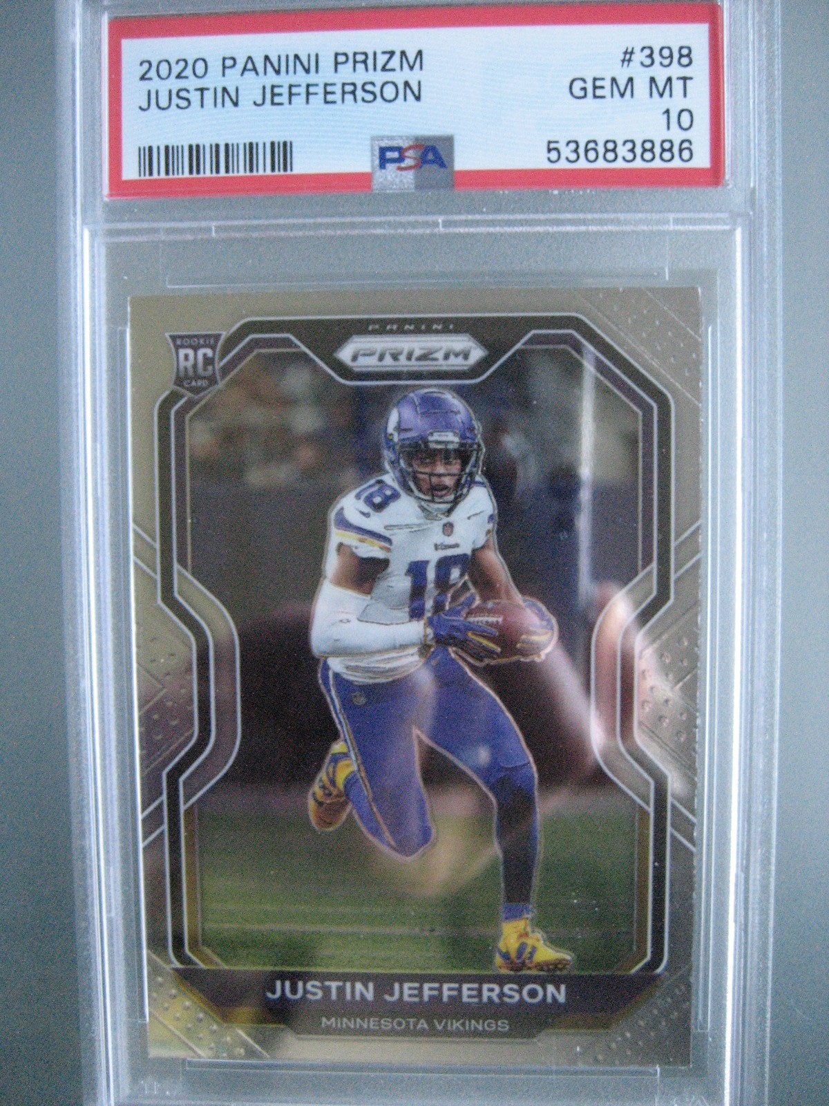 2020 Panini Prizm #398 Justin Jefferson Rookie Rc PSA 10 Gem Mint Vikings